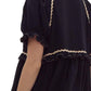 Entro - V-neck Puff Sleeve Mini Dress