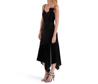 Steve Madden - Vestido midi Lucille Velvet Rosette