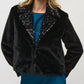 Joseph Ribkoff - Faux Fur Jacket With Sequin Trim