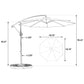 10ft Solar LED Offset Hanging Market Patio Umbrella (Dark Blue)