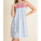 Thml - Stripe Embroidered Halter Dress