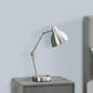 Lighting, Table Lamp, USB Port Included, Nickel Metal, Nickel Shade, Modern - Silver