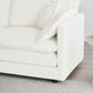 Mid-Century Modern Couch 3-Seater Sofa with Chenille Fabric