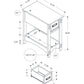 Accent End Table, 2 Tier, Narrow, Storage Drawer, Transitional - Walnut