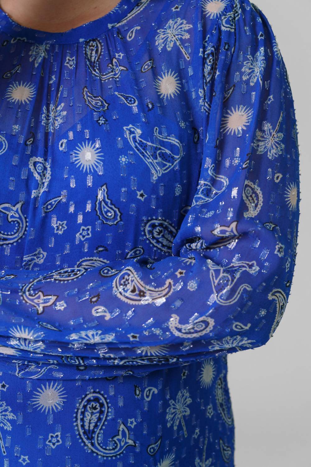 Never Fully Dressed - Blue Running Paisley Bibi Maxi Dress - Plus