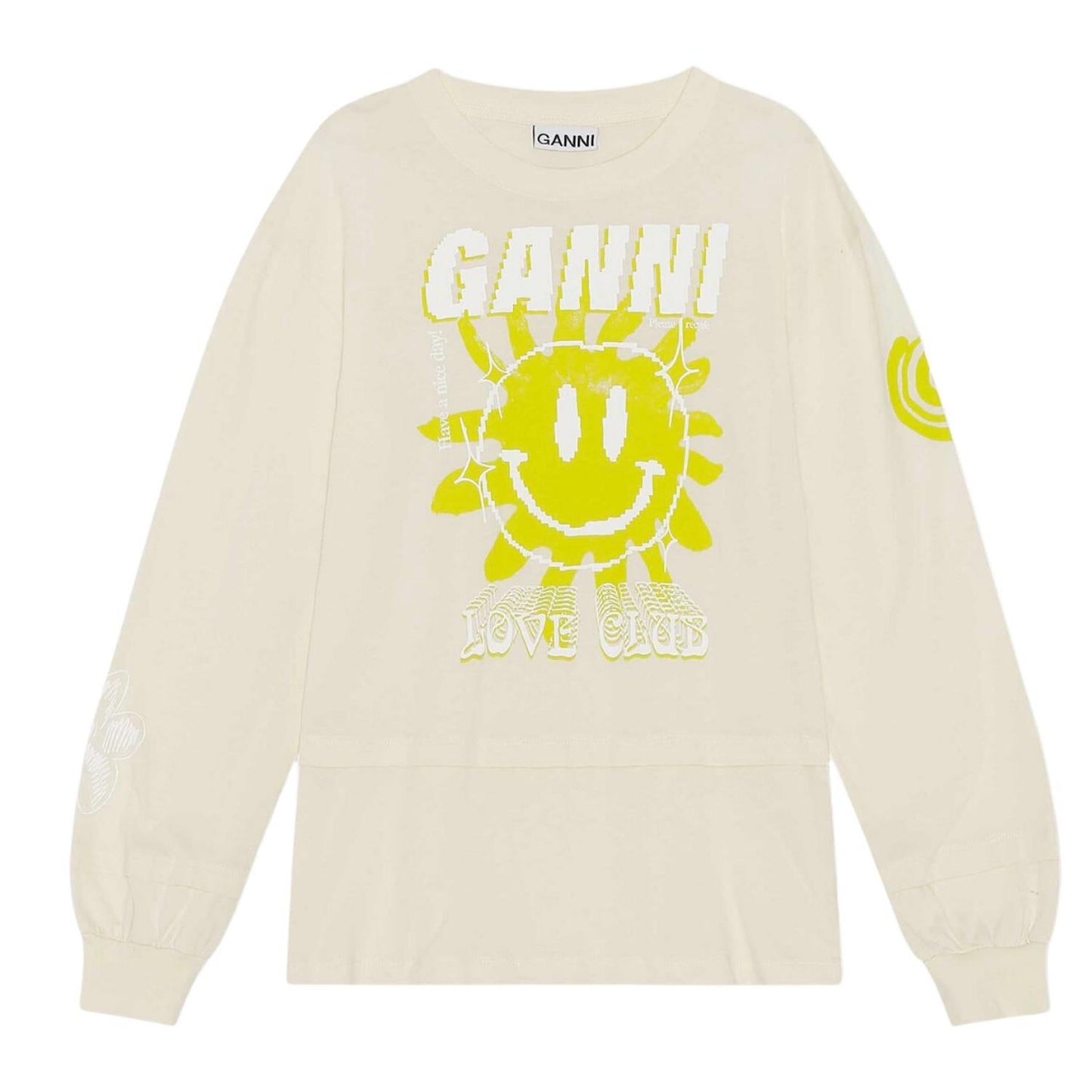 Ganni - SUN LONG SLEEVE GRAPHIC TEE