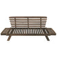 TOPMAX Outdoor Adjustable Patio Wooden Daybed Sofa Chaise Lounge with Cushions