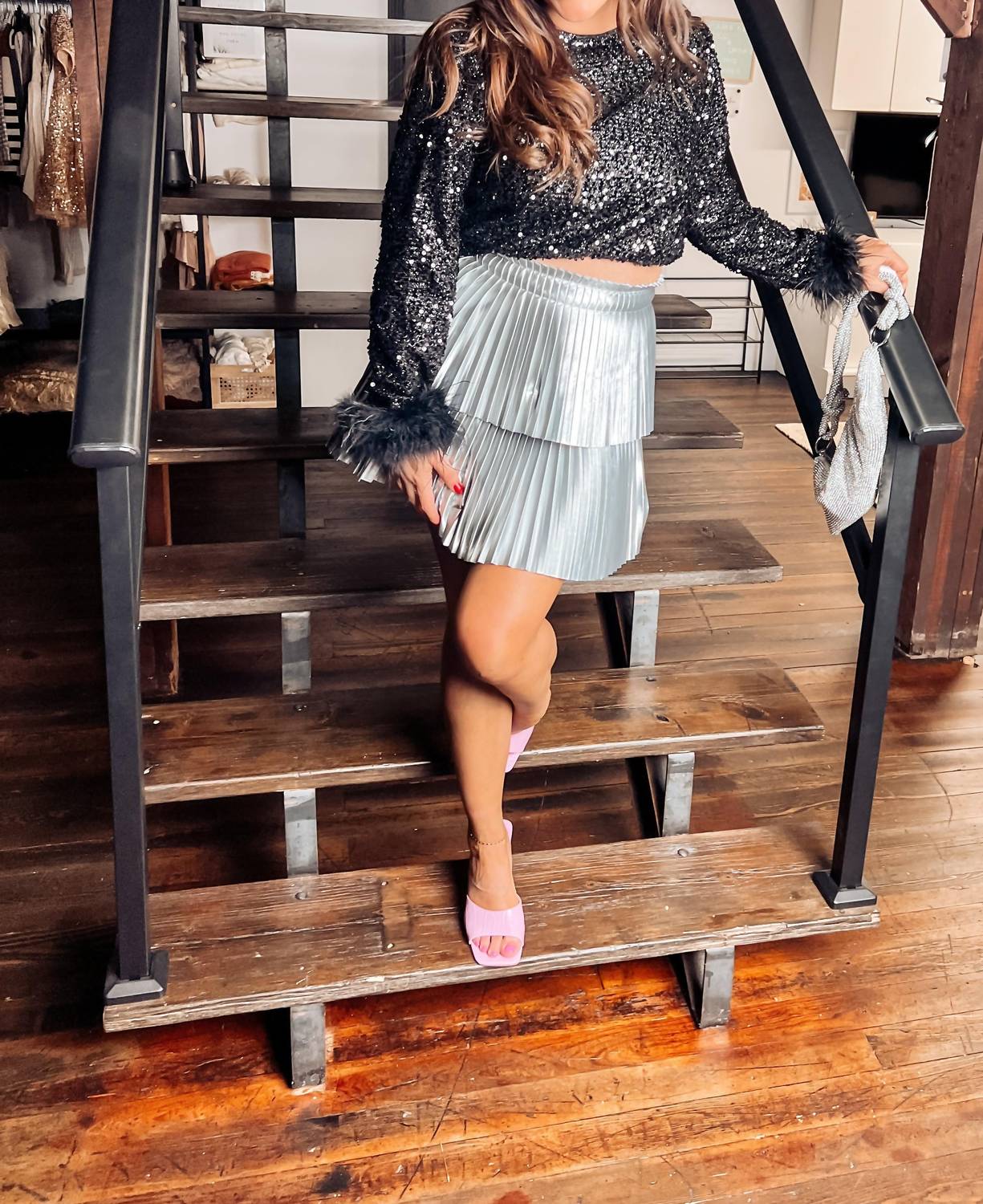 Endless Rose - Holiday Party Pleated Mini Skirt