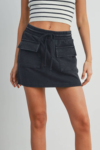 Buttermelon - Washed French Terry Front Pocket Mini Skirt