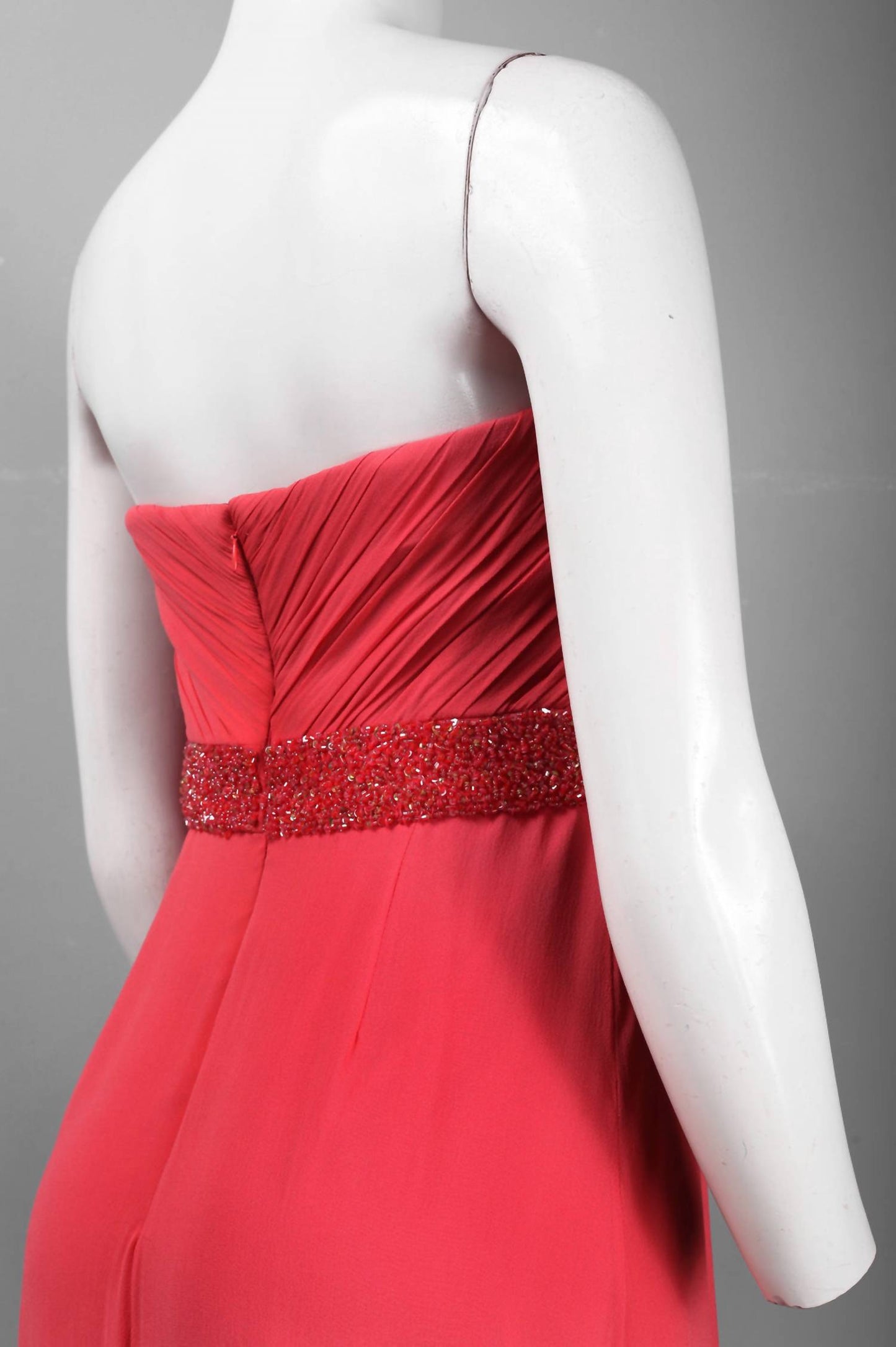 Theia - Women's Beaded Full Length Silk Chiffon Dress