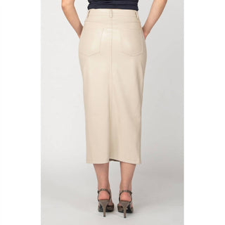 Black Tape - FAUX LEATHER MIDI SKIRT