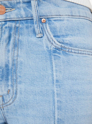 Mãe - Calça Jeans Denim Insider Crop Pontuda Desfiada