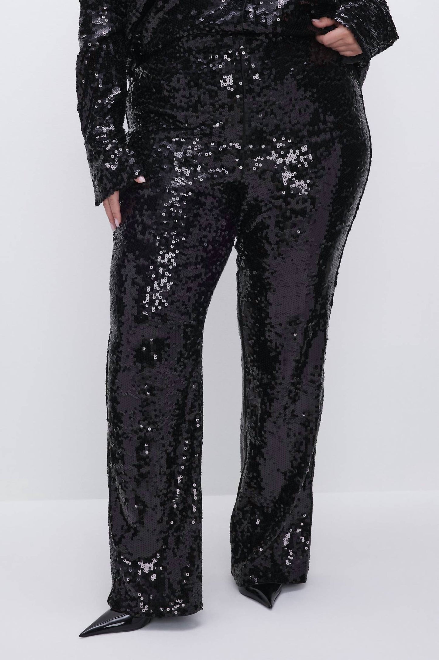 Good American - SEQUIN WIDE LEG PANTS