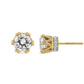 14K Yellow Gold 2.0 Cttw Round Diamond Crown Stud Earrings (I-J Color, I1-I2 Clarity)