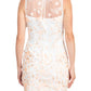 Adrianna Papell - Floral Embroidered Keyhole Mesh Dress