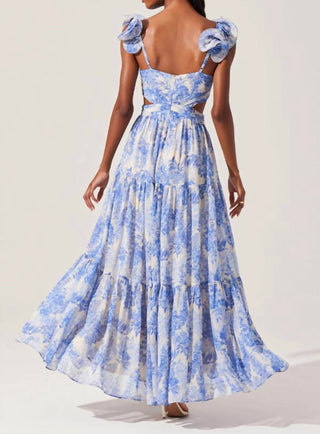 Astr - Vestido longo com fenda alta Fritillaria