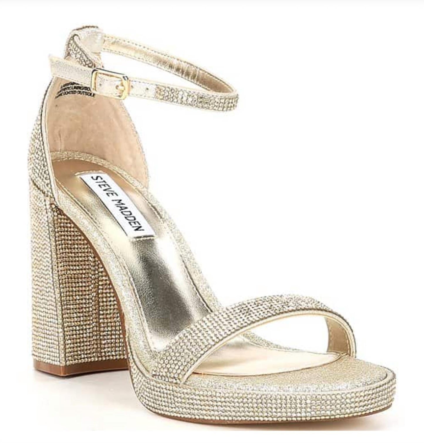 Steve Madden - Women's Rhinestone Ankle Strap Block Heel