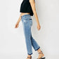 Judy Blue - Mid Rise Release Hem Cropped Bootcut Jeans