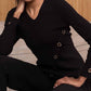 Alison Sheri - V-neck Knit Sweater Top