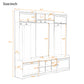 Wide Hall Tree With Shoe Storage, 4 In 1 Entryway Bench