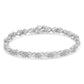 .925 Sterling Silver 1-1/2 Cttw Diamond Cluster X Link 7" Tennis Bracelet (I-J color, I3 clarity)