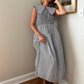 Sofie The Label - Ava Pinstripe Collared Tank Midi Dress