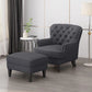 Enchante Living Room Set With Tufted Back Club Chair And Ottoman
