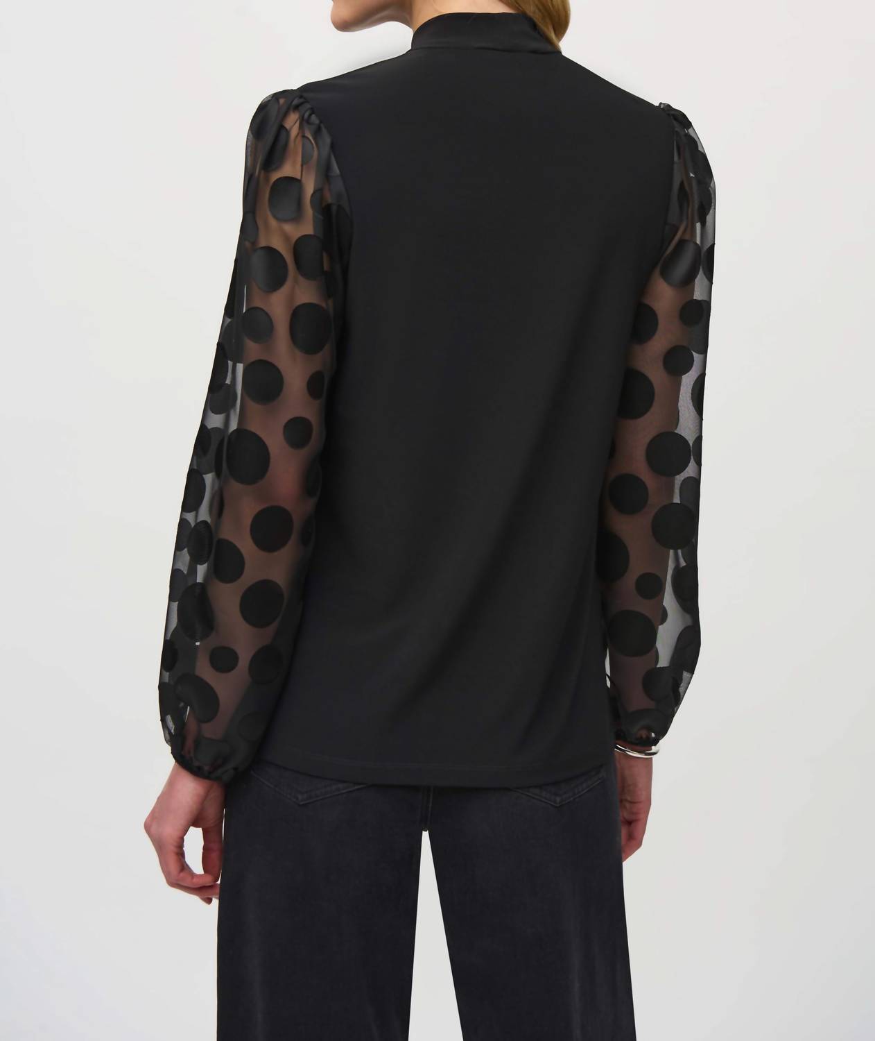 Joseph Ribkoff - Polka Dot Bishop Sleeve Pullover Top