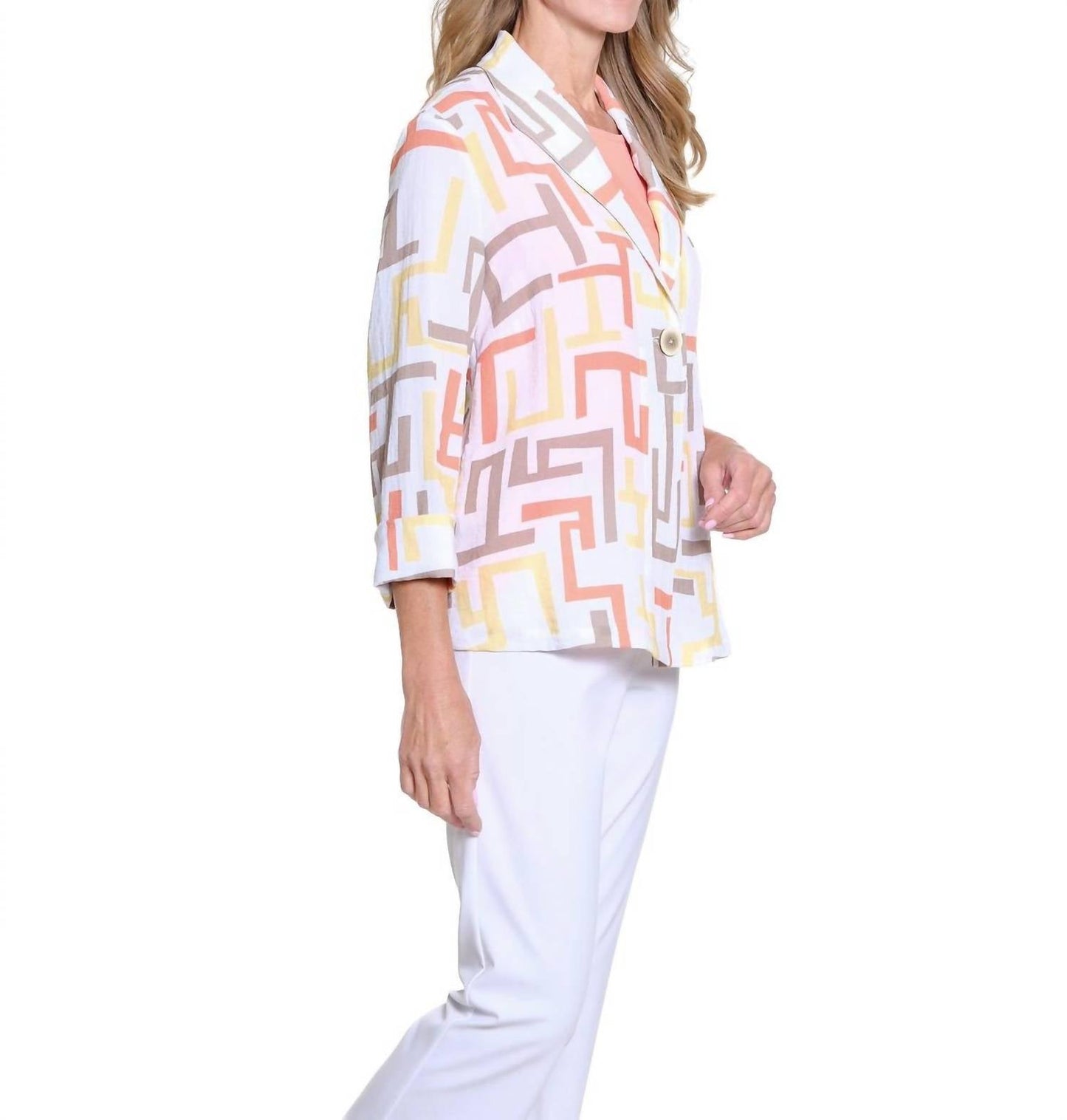 Multiples - 3/4 Sleeve Button Front Jacket
