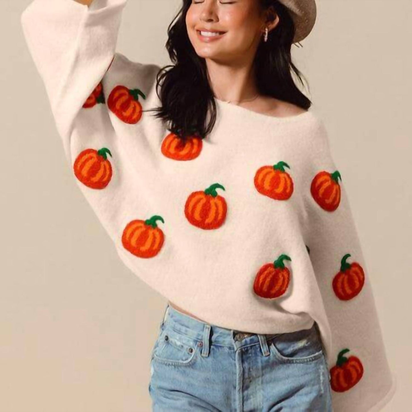 So Me - Pretty Pumpkin Halloween Thanksgiving Sweater Top