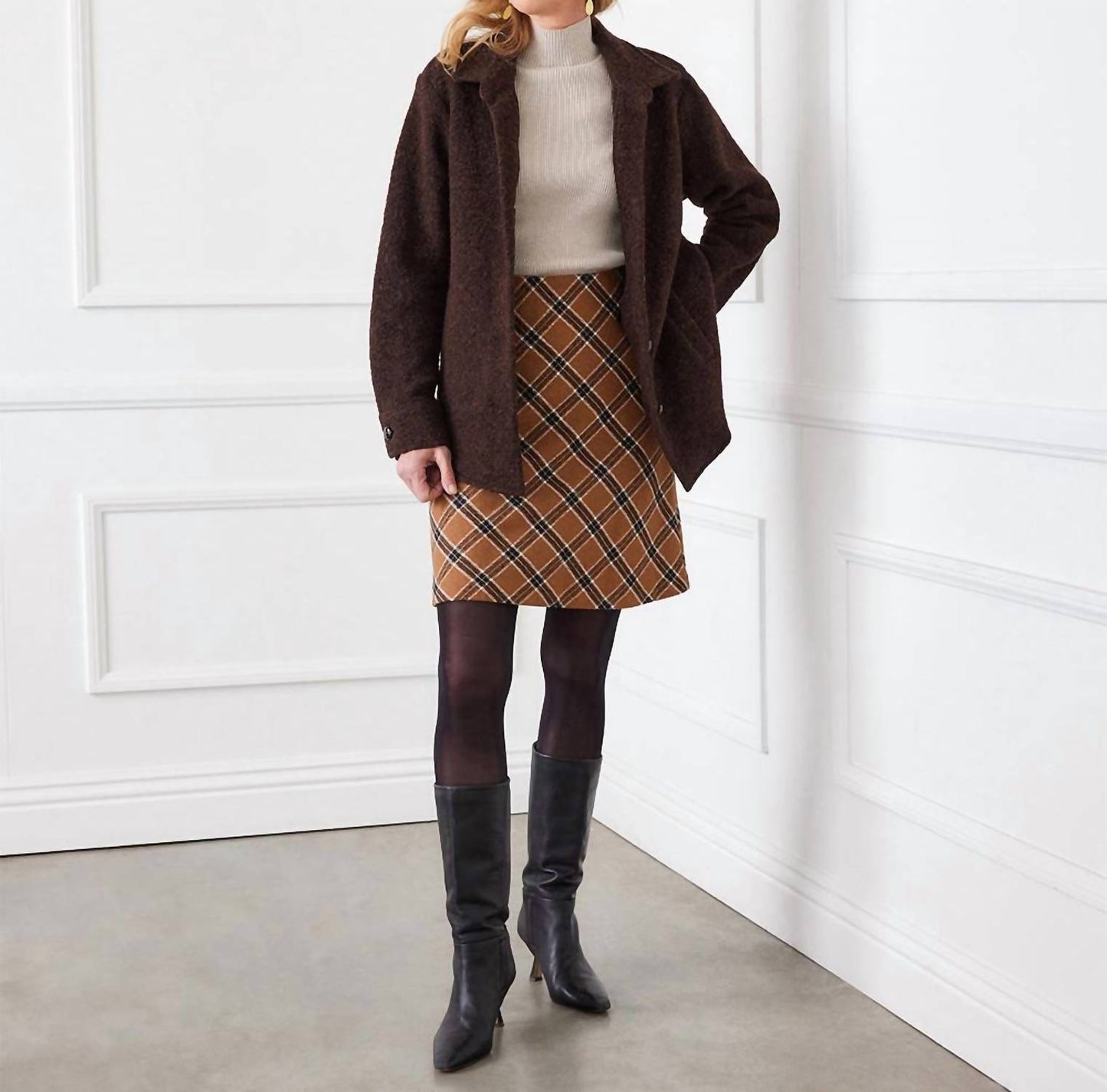 Karen Kane - Bias Cut Plaid Skirt