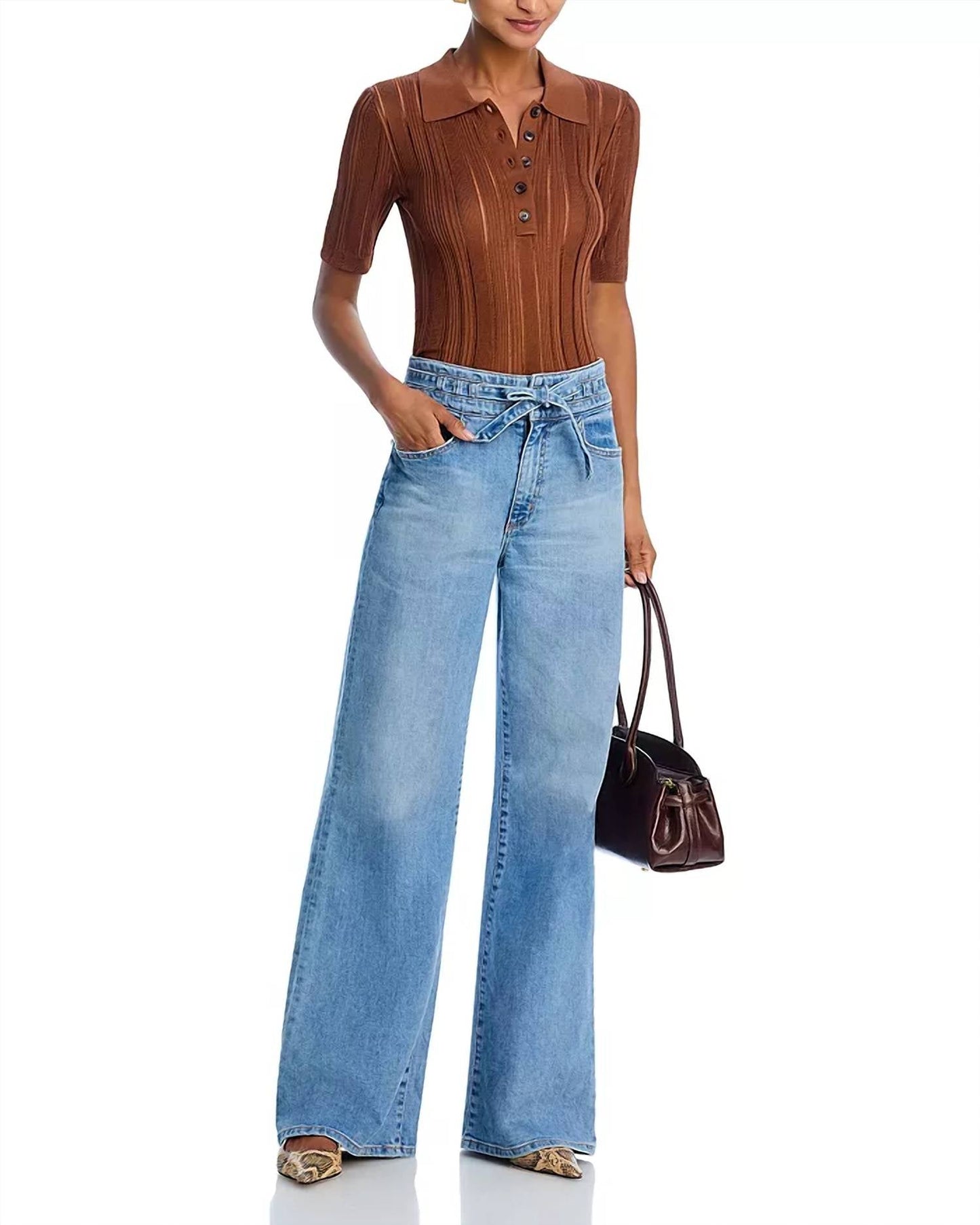 Askk Ny - Rio High Rise Wide Leg Jeans