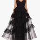 Betsy & Adam - Gigi Long Ruffle Mesh Dress