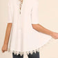 Umgee - Crochet Lace Up Drawstring Tunic