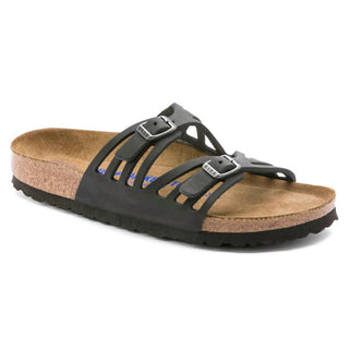 Birkenstock - Sandálias Granada de couro oleado com palmilha macia para mulheres