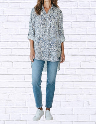 Diva Usa - Floral Viscose High-low Shirt