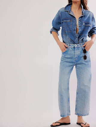 Free People - Deep Trance Dropped Boyfriend Jeans