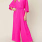 Double Take - Chic Surplice Wide Leg Jumpsuit