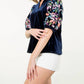 Thml - Embroidered Velvet Puff Sleeve Top