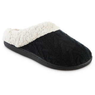 Isotoner - Pantufas femininas Alexis com capuz e malha trançada