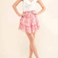 And The Why - Printed Lurex Tiered Skort