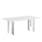 Modern Minimalist Dining Table With Marble Glass Top
