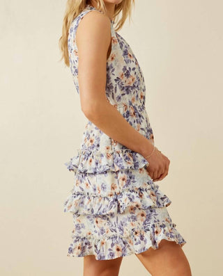 Hayden La - Floral Smocked Neck Tiered Dress