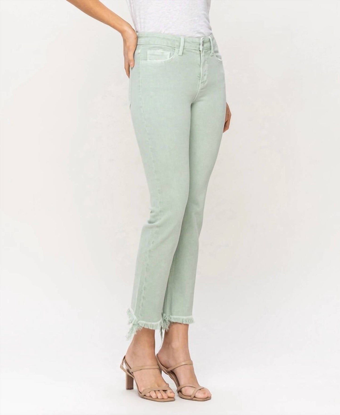 Vervet By Flying Monkey - Mid Rise Crop Straight Jeans