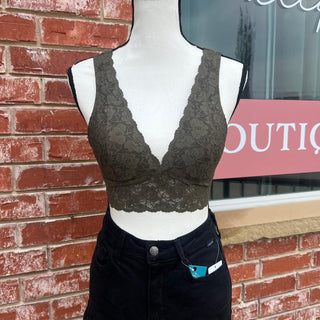 Lista de desejos - Sutiã Bralette de renda recortada