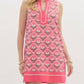 Entro - Scalloped Floral High Neck Mini Dress