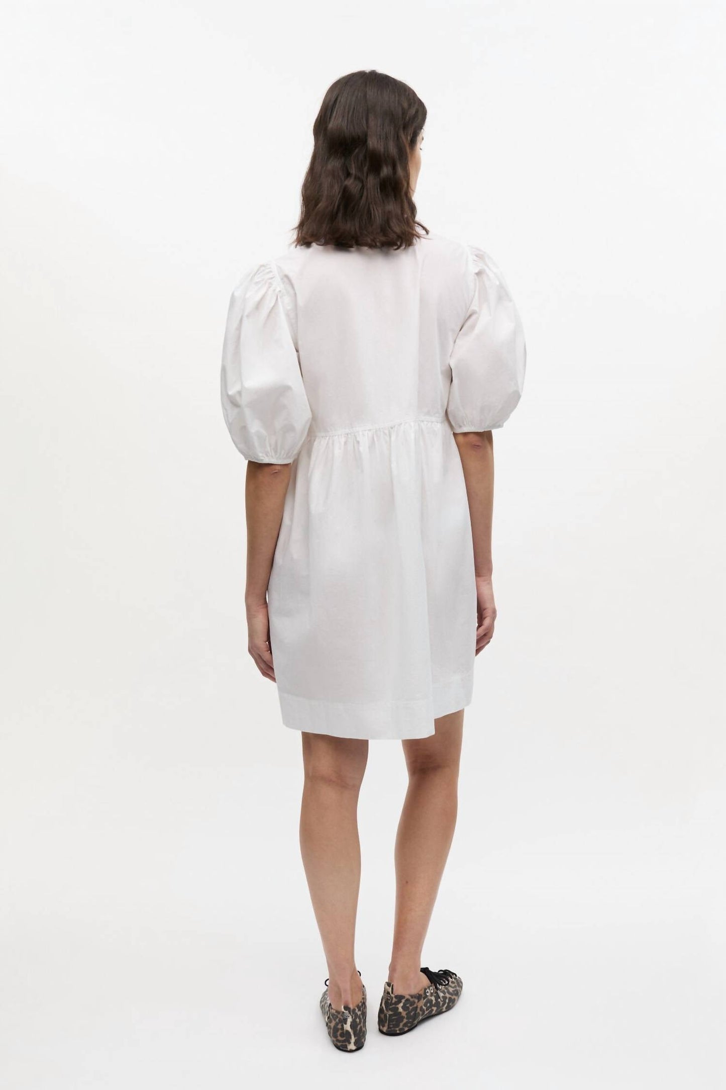 Ganni - Cotton Poplin Tie String Mini Dress