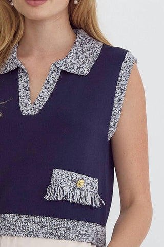 Entro - Blusa sem mangas com gola