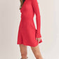 Klesis - Mock Neck Long Sleeve Fit-and-flare Mini Dress