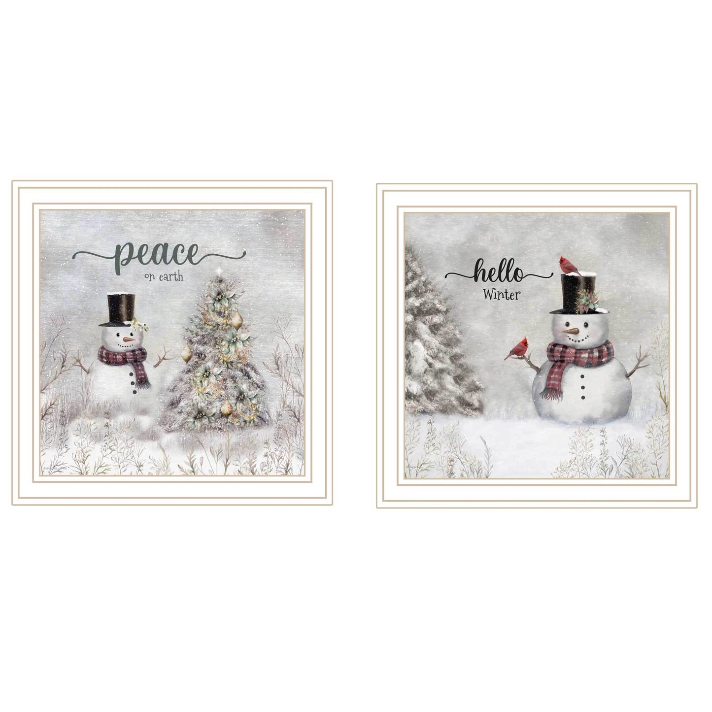 Trendy Decor 4U 2-Piece - Peace On Earth White Framed Wall Art by Robin-Lee Viera